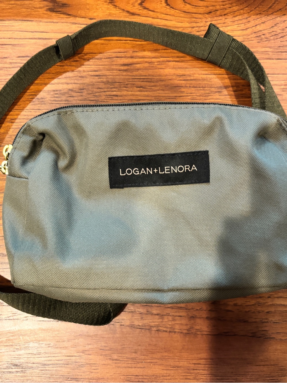 Logan + Lenora Gray Olive Waterproof Sling Crossbody Bag
